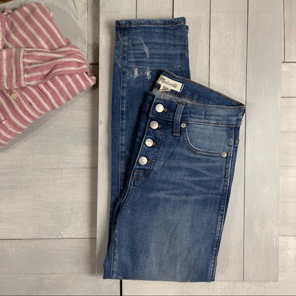 Madewell Slim Straight Jeans: Distressed Button-Front Edition - Picture 6 of 16